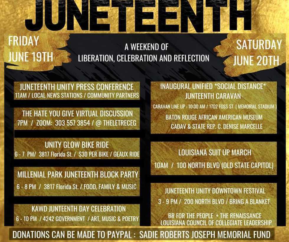 Juneteenth Events Baton Rouge 2020
