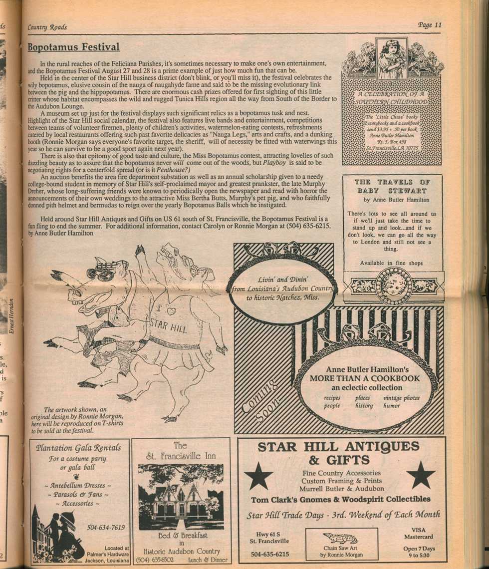 "Bopotamus Festival," published in the July-August 1988 issue of Country Roads.