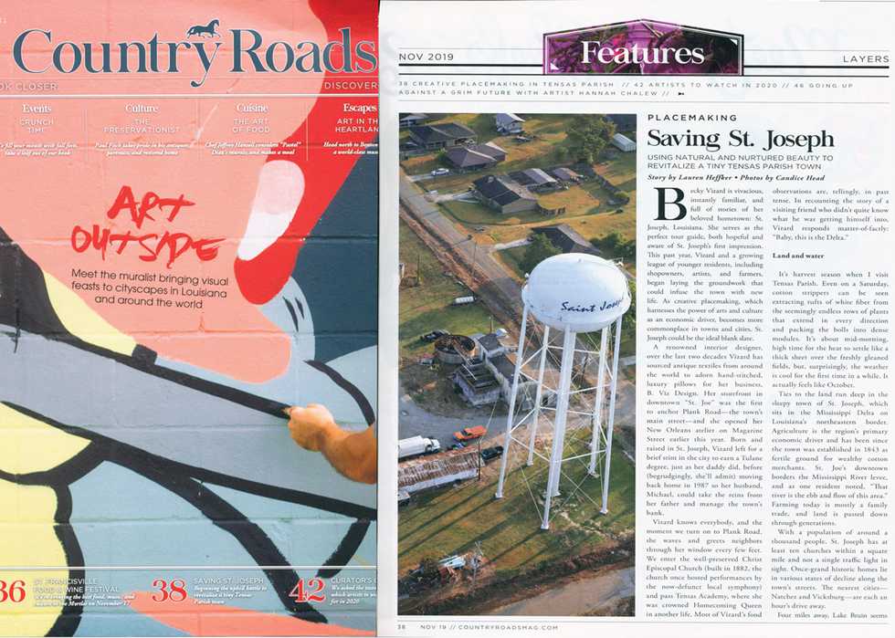 Country Roads November 2019 Cover and Story on St. Joseph, Louisiana