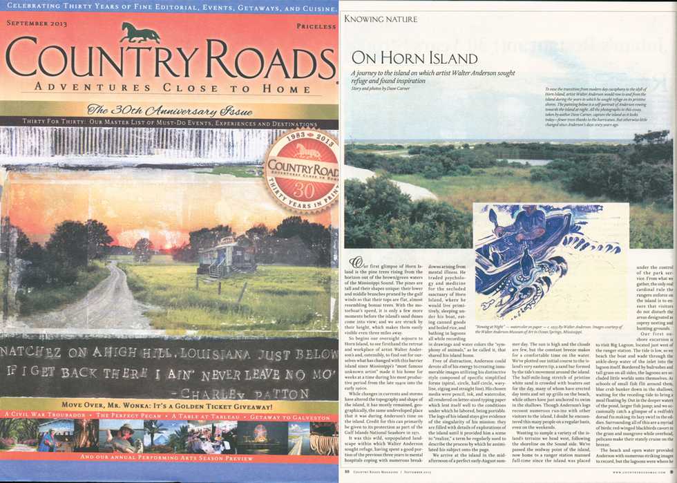 Country Roads September 2013 Cover and story on Horn Island