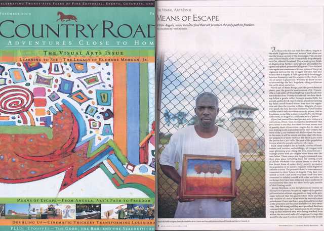Country Roads November 2009 cover  and story on art in Angola