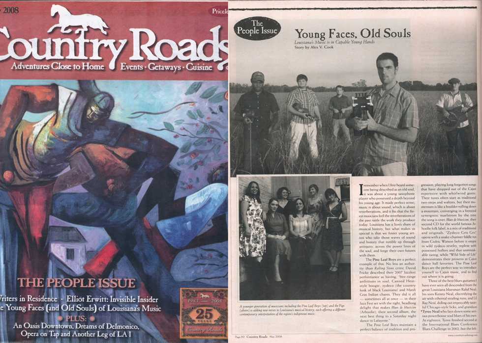 Country Roads 2008 Cover and story on up-and-coming musicians.