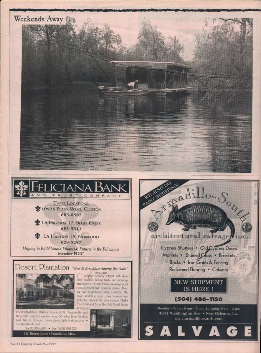 "Houseboats," published in the May 1999 issue of Country Roads, page 2