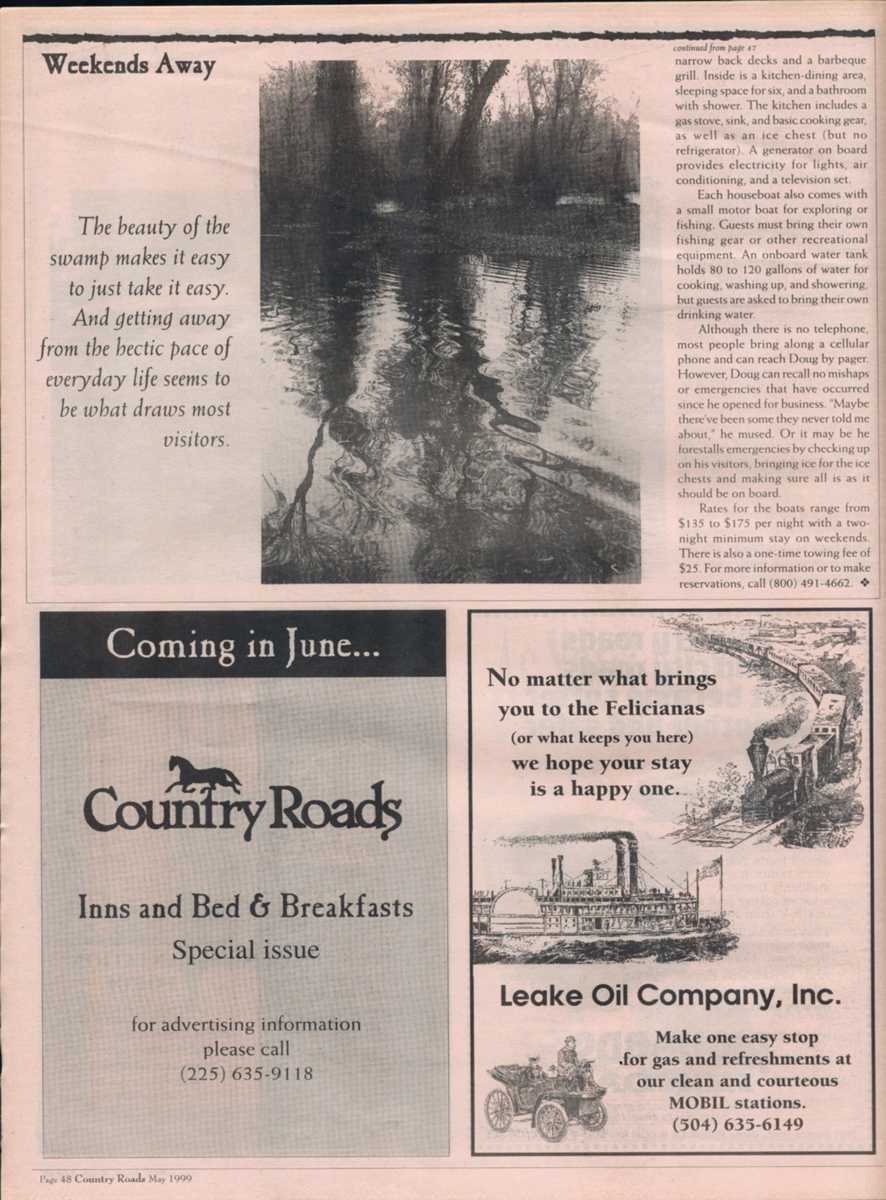 "Houseboats," published in the May 1999 issue of Country Roads, page 6