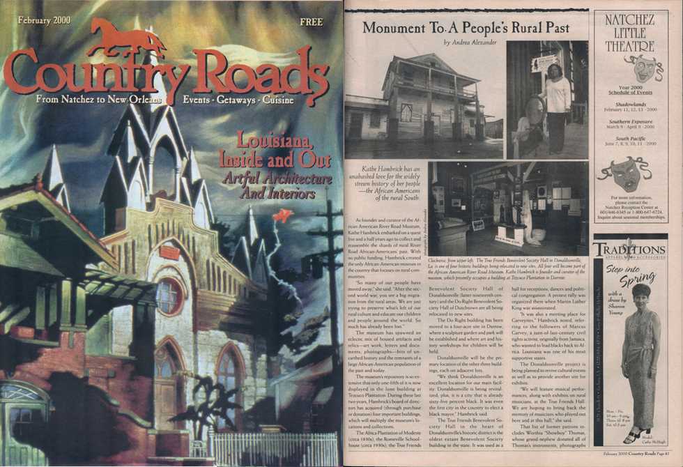 February 2000 Country Roads cover and first page of RRAAM story