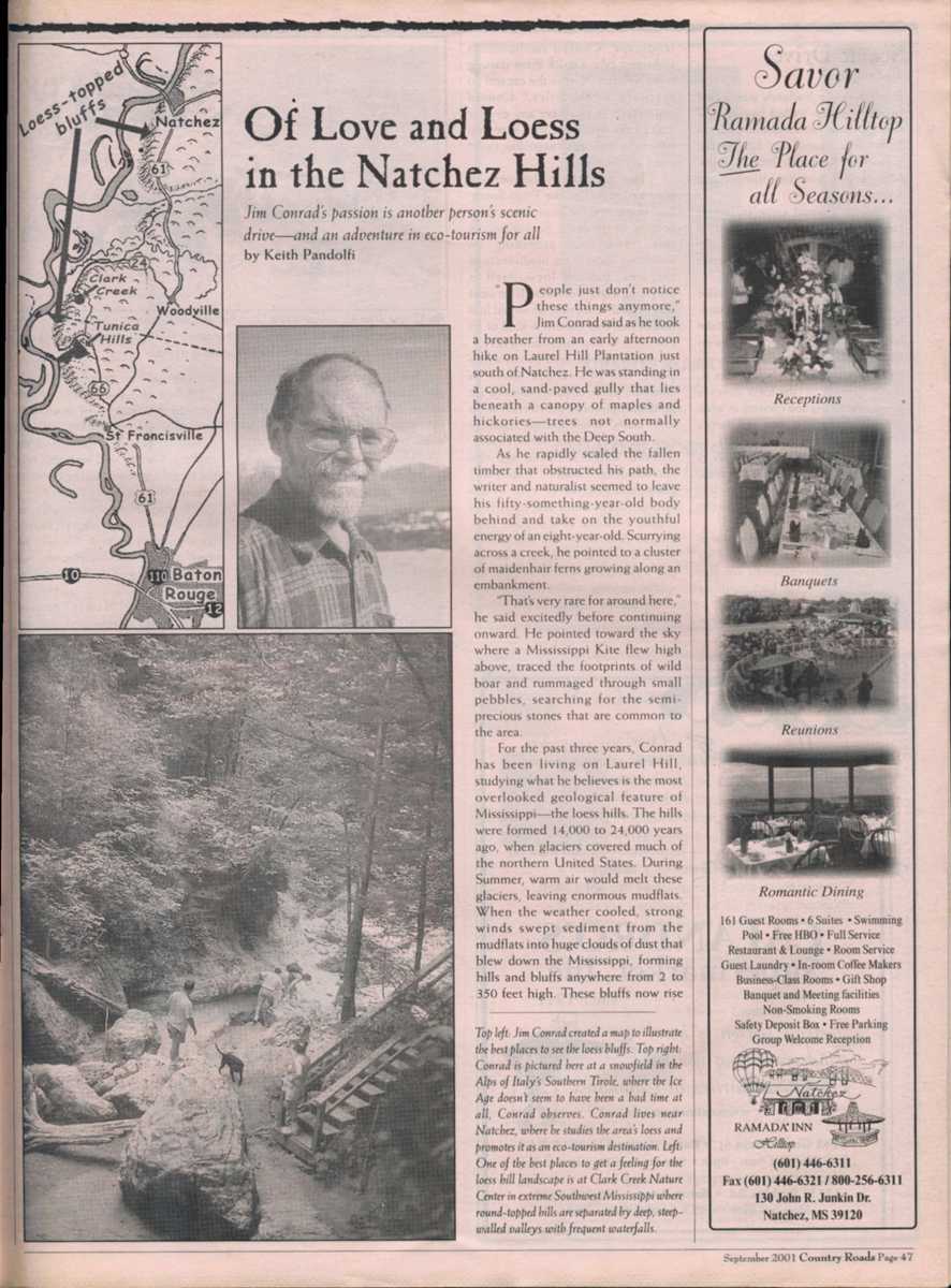 "Of Love and Loess," published in the September 2001 issue of Country Roads, page 1