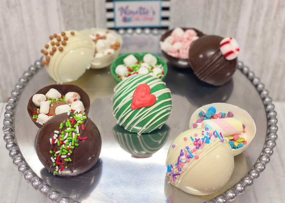 Ninettes Cake Shop's Hot Cocoa Bombs are like little jewels.