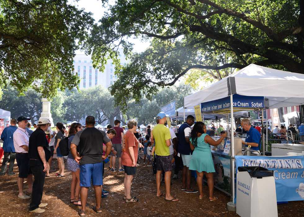 It's not all BBQ. Festival food booths feature ice cream and sorbet, too.